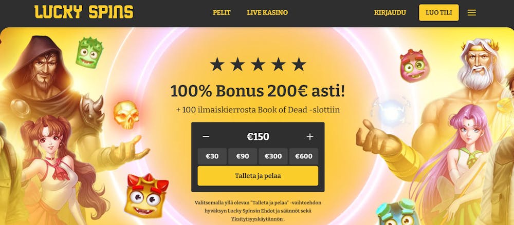 luckyspinsin tervetulotarjous