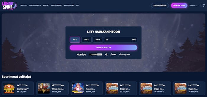 Lunar Spins Casinon etusivu