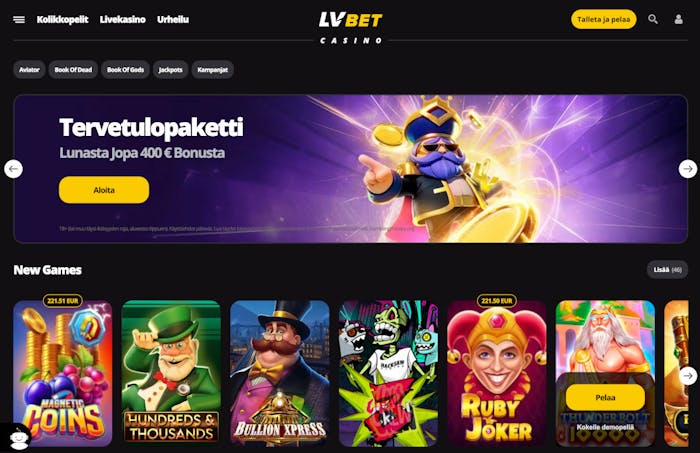 LV Bet Casinon etusivu