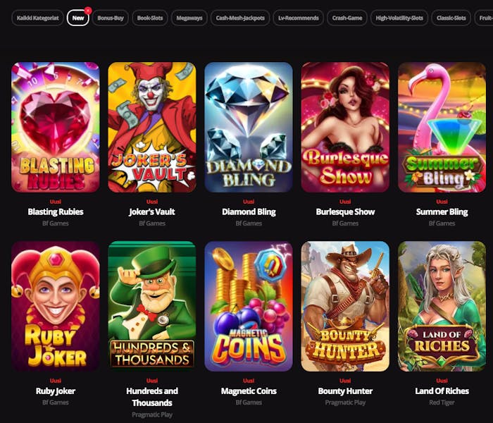 Pelivalikoimaa LV Bet Casinolla