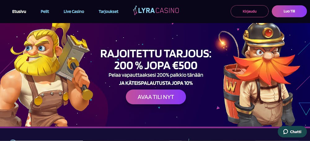 lyra casinon tervetulotarjous