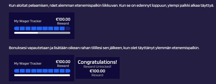 Lysa Casinon kierrätysmittari näyttää, miten kierrätys edistyy.