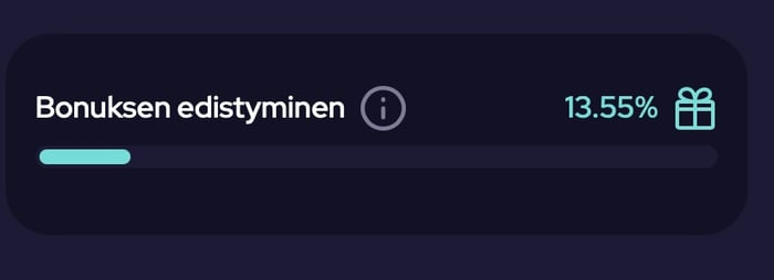 Kuvakaappaus bonuksen edistymisestä Chill Spins -kasinolla.