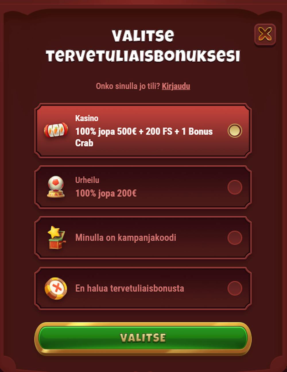 Magius Casino tarjoaa tervetulotarjoukset sekä vedonlyönti- että kasinopuolelle.
