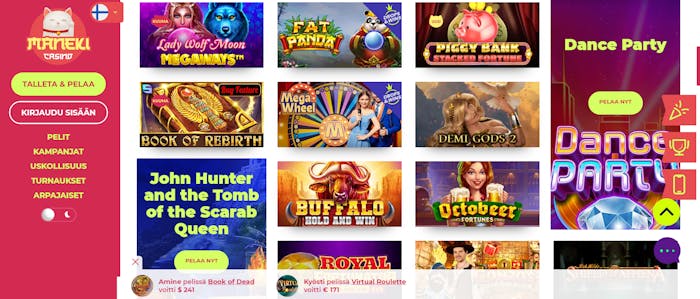 maneki casinon pelivalikoima