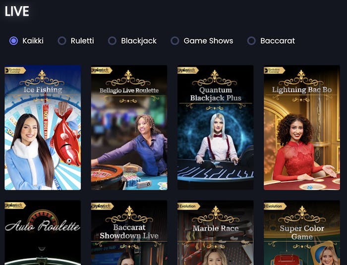 Pelaa jännittäviä live casino pelejä Mango Casinolla