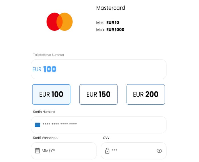 Mastercard-talletus nettikasinolla