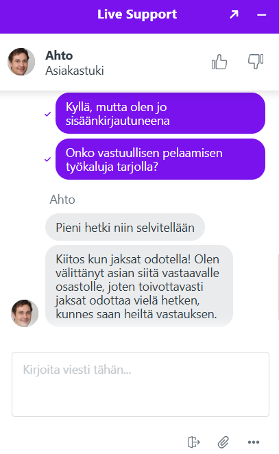 Midarion chat asiakaspalvelu