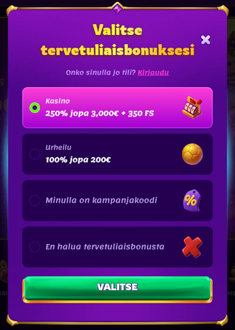 MidasLuck tarjoaa asiakkailleen jopa 3 000 euron tervetulotarjouksen.