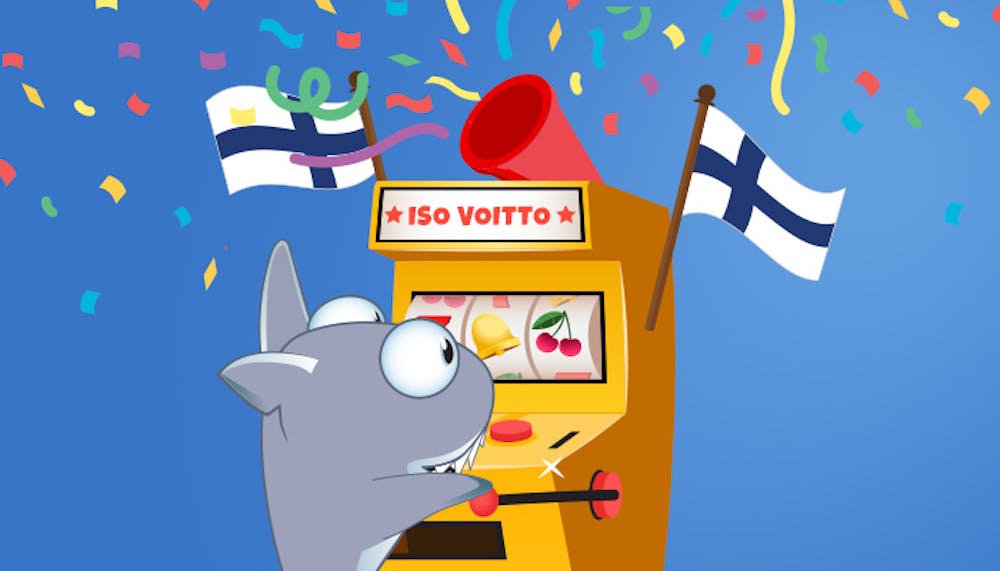 Kasinohai pelaa suomalaisia kasinopelejä peliautomaatilla ja voittaa.