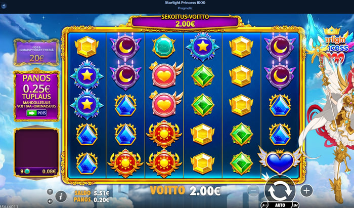 Starlight princess pelin 2 euron voitto.