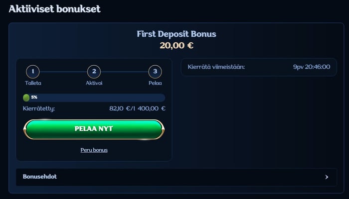 Kierrätystavoite 5 prosentin edistymisen kohdalla.
