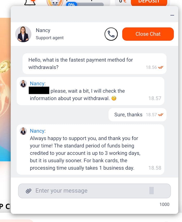 Monro Casinon live-chat asiakaspalvelu