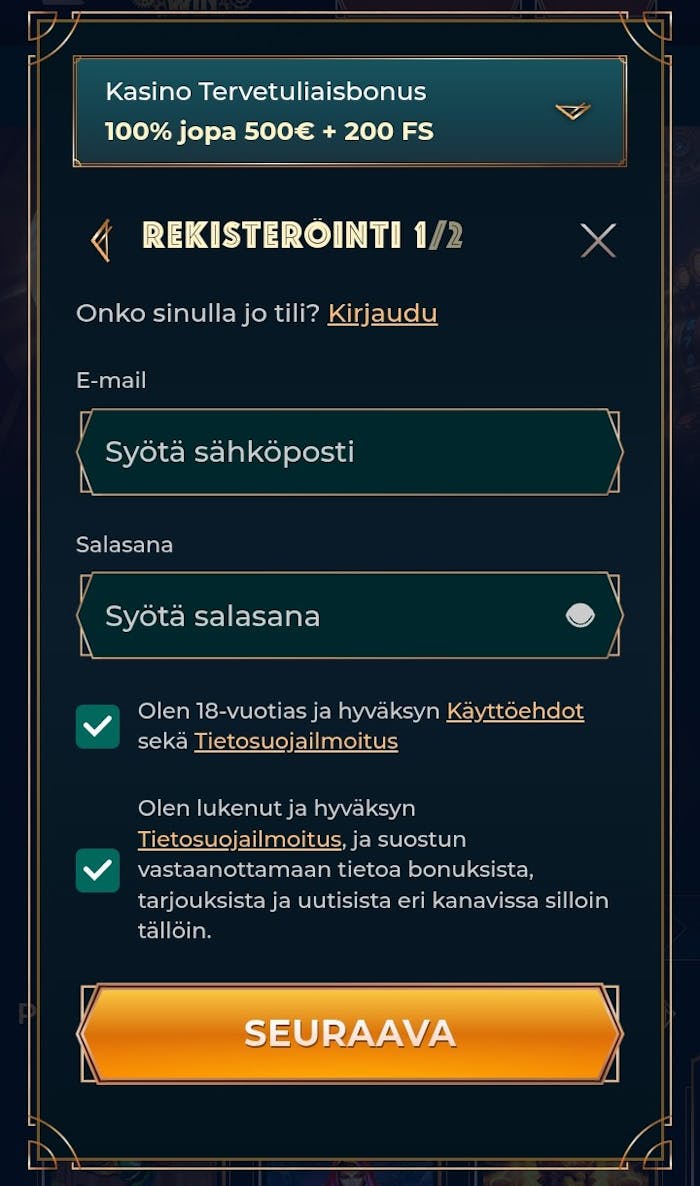 Monsterwin tilin avaus