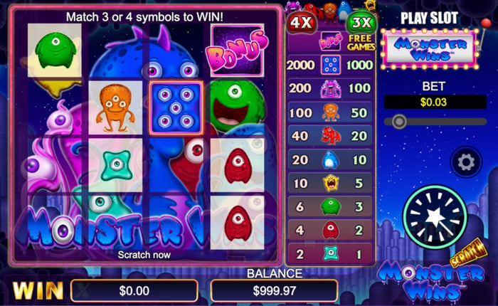 Monster Wins -raaputusarpa netissä tarjoaa jopa 2000x voiton