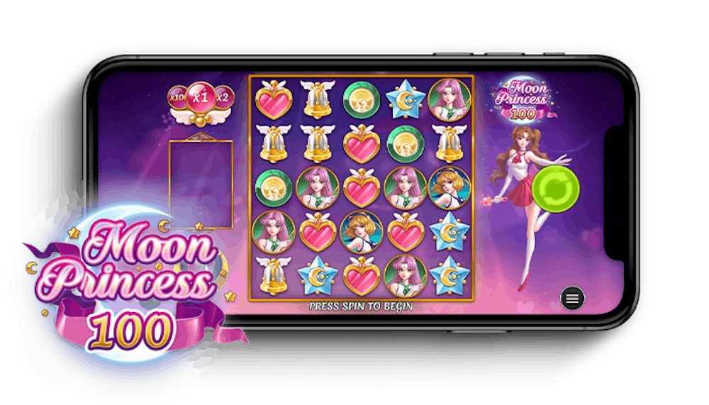 Moon Princess 100 kolikkopelin pelialue ja logo