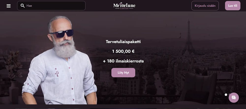 MRFortunen tervetulotarjous