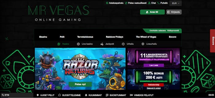 Mr Vegasin tervetulotarjous