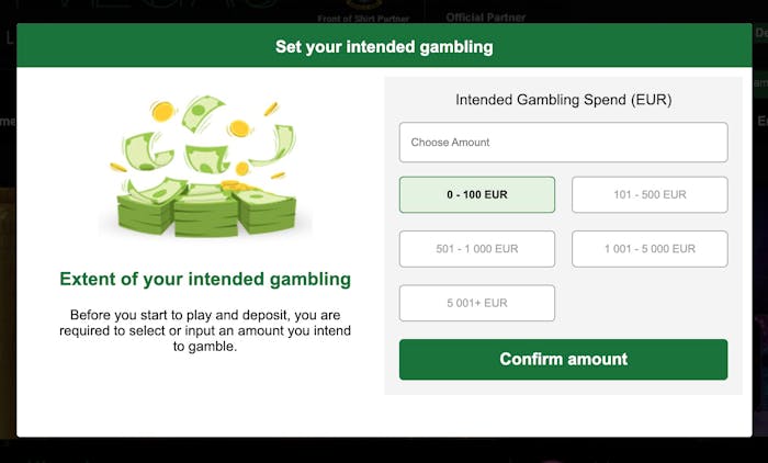 Pelirajojen asettaminen Mr Vegas Casinolla ennen ensimmäistä talletusta