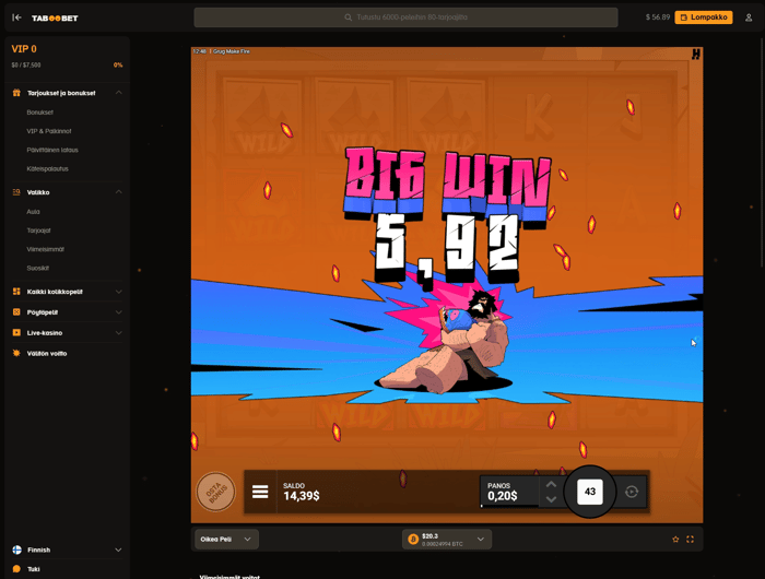 Grug Make Fire -kolikkopelin Big Win 5,92 $ 0,20 $:n panoksella 