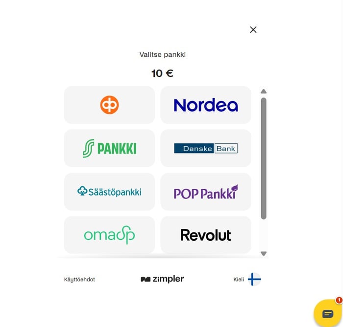 Muhkee kasinon suomalaisten pankkien valikoima talletusvaiheessa.