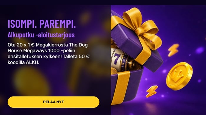 Muhkeen tervetuliaisetu on 10 Megakierrosta 50 euron talletuksella.
