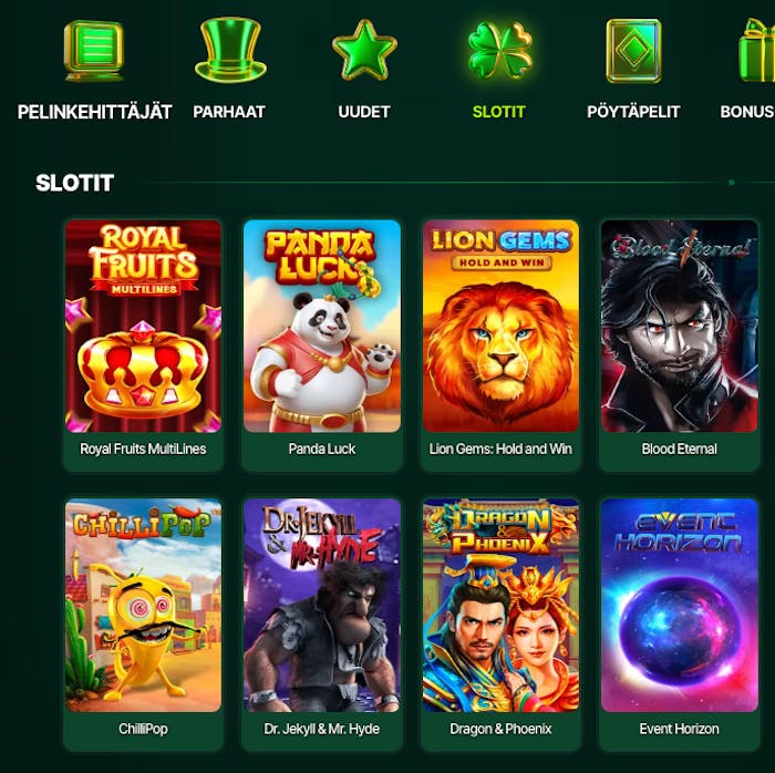 My Luck Casinolla pelaaja voi suodattaa pelivalikoimaa monien eri kategorioiden avulla