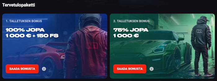 Nappaa 2-vaiheinen tervetuliaispaketti N1 Casinolla