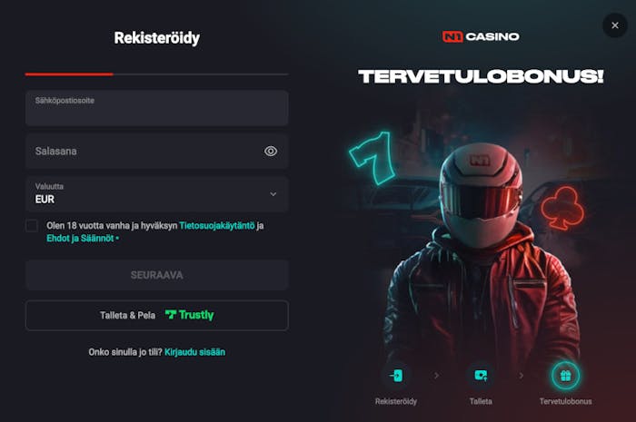 N1 Casinolle voi rekister?ity? Trustlyn kautta tai perinteisesti