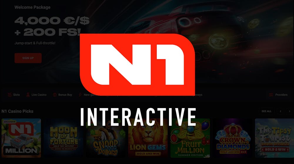 N1 Interactive -alustan logo, jota käyttävät monet tunnetut N1 Interactive -kasinot Euroopassa