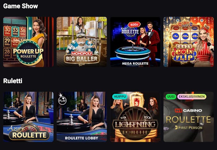 Live-pelej? N1 Casinon peliaulassa
