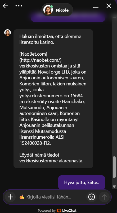 NAobet asiakaspalvelu