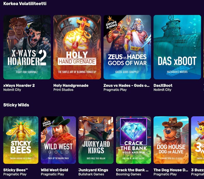NeonVegas Casinon peliaula tarjoaa tuhansia slotteja