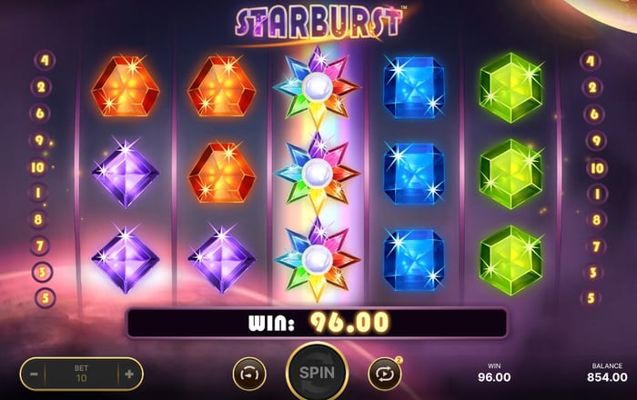 NetEnt Starburst pelin kulkua pelin sisällä