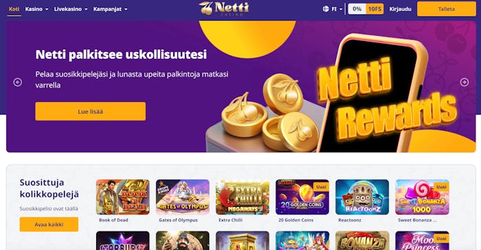 NettiCasinon etusivu