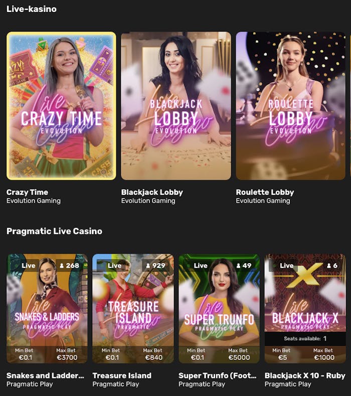 Pelaa Nitro Casinolla jännittäviä live kasinopelejä