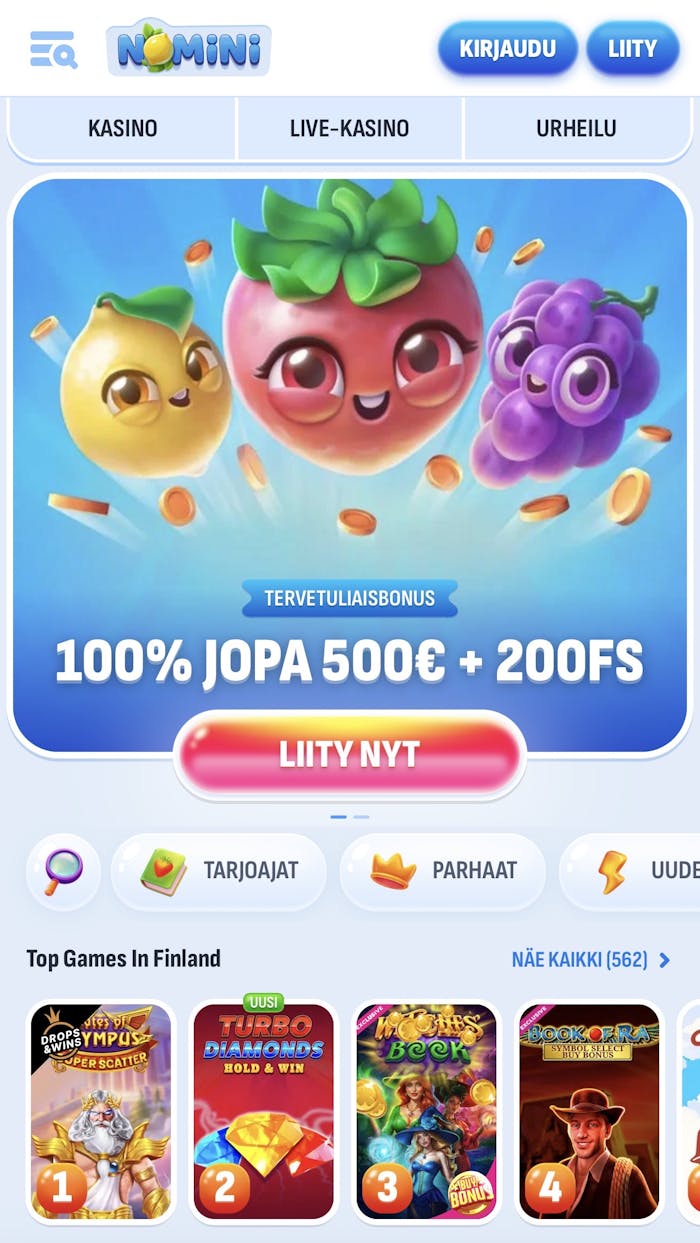 Nomini tarjoaa selaimessa toimivan mobiiliversion ja sovelluksen, jonka voi ladata iOS-laitteille ja Androidille.