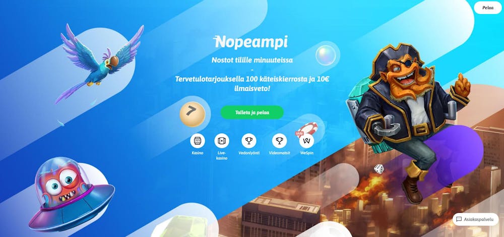 nopeampi frontpage