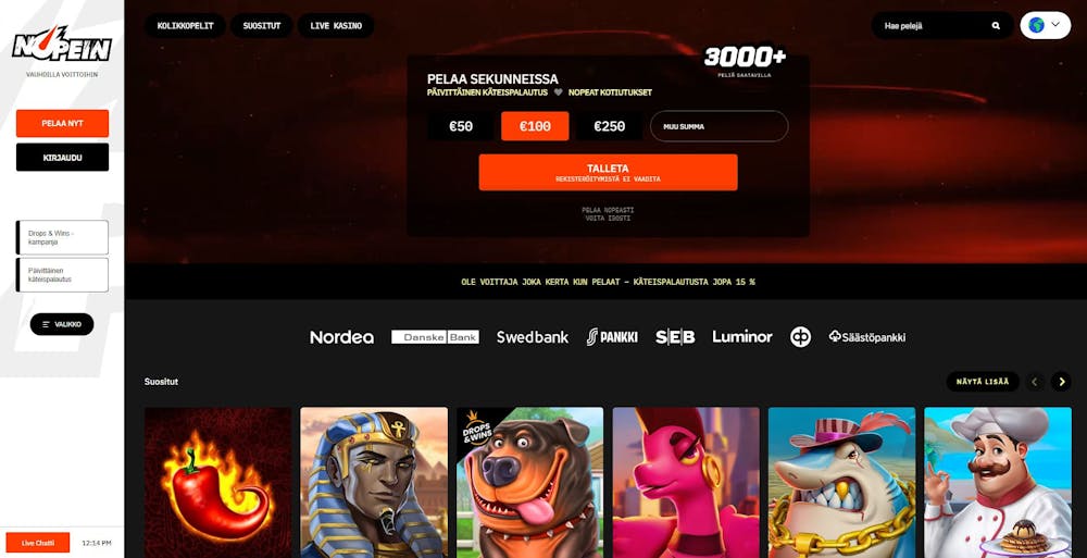 nopein casino etusivu