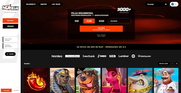 nopein casino etusivu