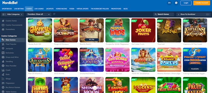 NordicBet pelivalikoima