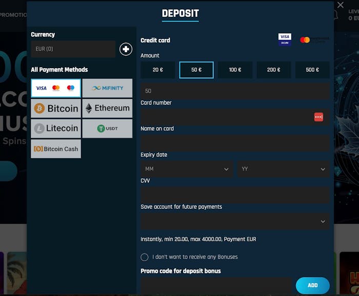 North Casinon maksutavat ja talletussivu