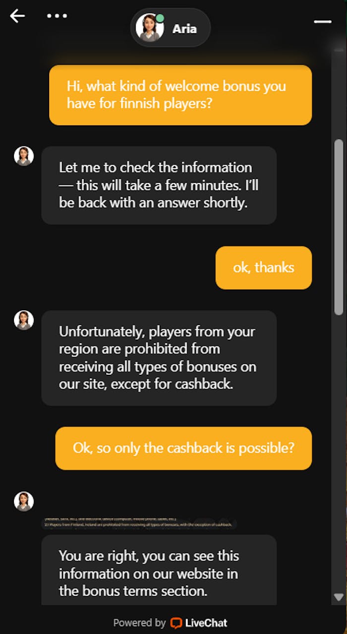 Winlegends Casino asiakaspalvelu