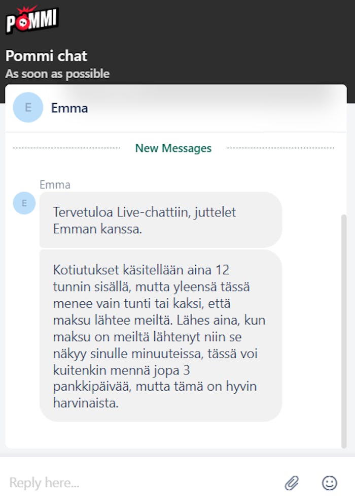 Pommi Casino asiakaspalvelu