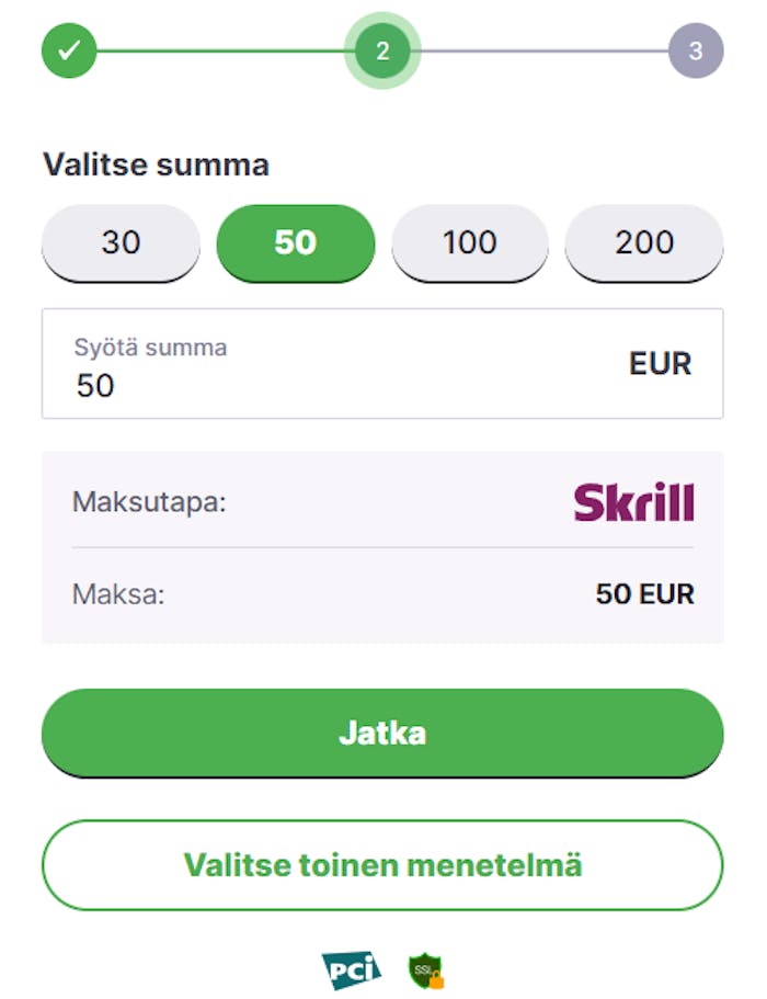 MrBet  Skrill talletus