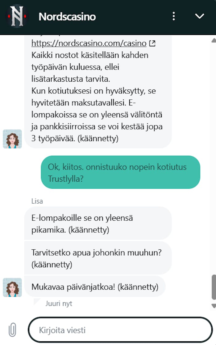 Nords Casino asiakaspalvelu