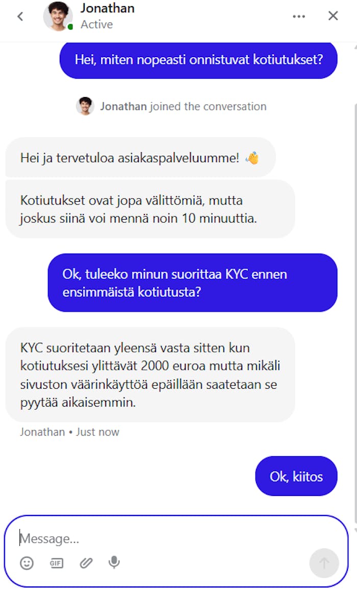 Ybets asiakaspalvelu