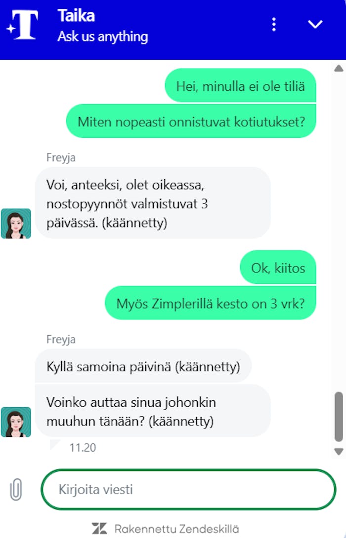 Taikaspins asiakaspalvelu
