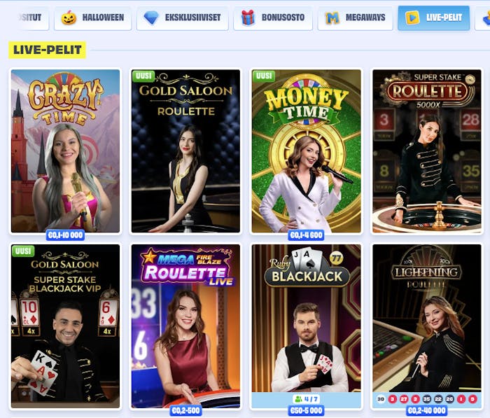 Only Spins kasinolla voit pelata esimerkiksi Crazy Timea