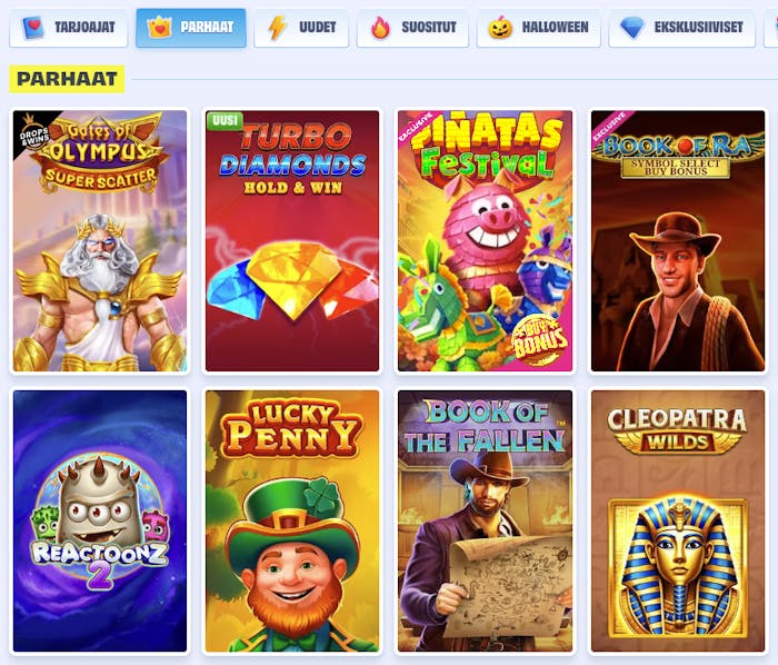 Only Spins kolikkopeleihin kuuluu monia suosittuja kolikkopelejä
